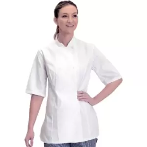 Image of Dennys Womens/Ladies Short Sleeve Fitted Chef Jacket (Pack of 2) (S) (Black) - Black