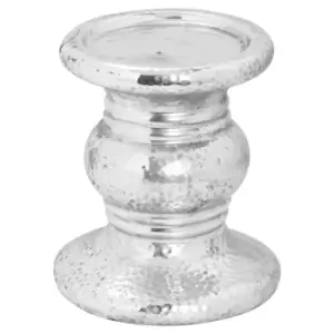 Image of Silver Punch Faced Ceramic Candle Holder