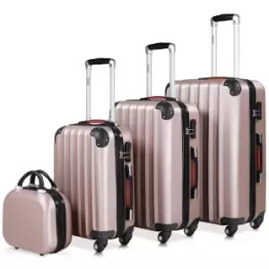 Image of Baseline Hard Shell Rose Gold Suitcase 4pc Set