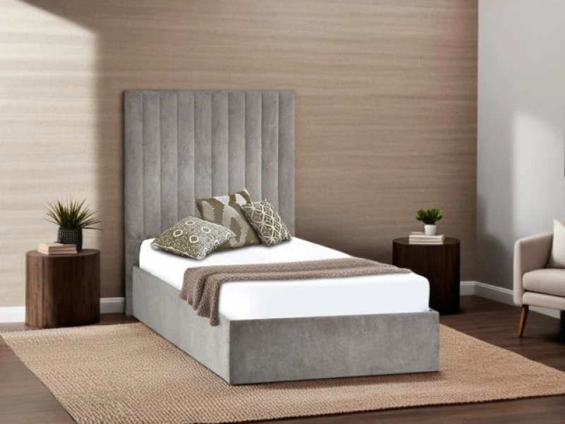 Image of Julian Bowen Eloise 3ft Single Grey Fabric Bed in a Box