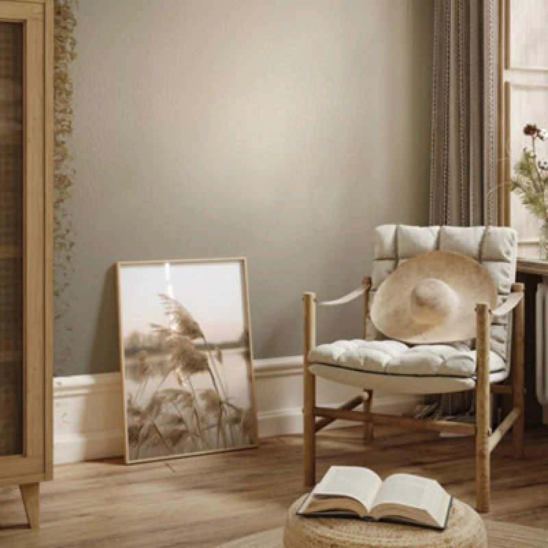 Image of Galerie Industrial Effects Beige Plain Vertical Texture Pearlescent Wallpaper Roll