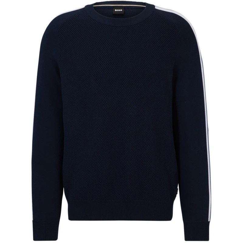 Image of Boss Mens Pontevico Knitted Top Dark Blue male Small