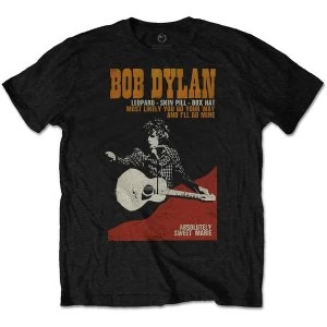 Image of Bob Dylan - Sweet Marie Unisex Medium T-Shirt - Black