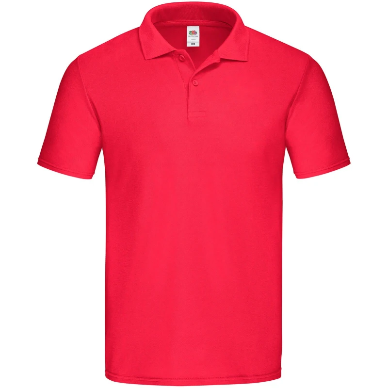 Image of Fruit Of The Loom Fruit of the Loom Men Original Polo Shirt in Red Size: Small Red S Male 5059699809970