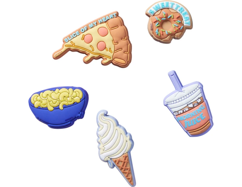 Image of Crocs Funny Foods 5 Pack Accessory Multicolor 1SIZE