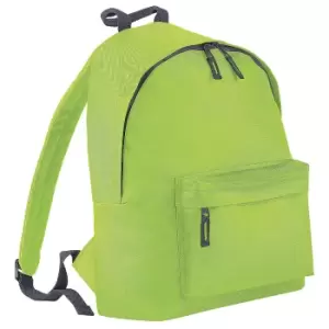 Image of Bagbase Fashion Backpack / Rucksack (18 Litres) (One Size) (Lime/graphite)