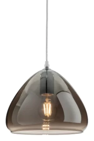 Image of Willis Dome Pendant Light Chrome with Smoked Glass