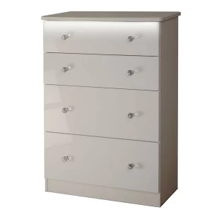 Image of Zodian Ready Assembled Wide Chest of 4 Drawers - Grey