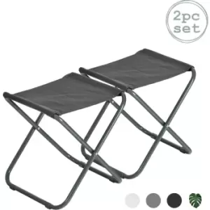 Image of Harbour Housewares - Classic Folding Stools - Grey - Pack of 2