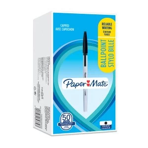 Image of Paper Mate Ballpoint Stick 1.0mm Pen Black PK50