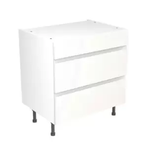 Image of KitchenKIT J-Pull Handleless 80cm 3-Drawer Unit - Gloss White