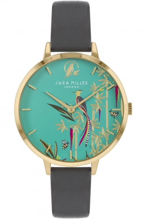 Image of Sara Miller Green And Grey Fashion Watch - Sa2096 - multicoloured