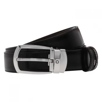 Image of Mont Blanc - Horseshoe Buckle Black/brown 30 Mm Reversible Leather Belt - Belts - Black / Brown