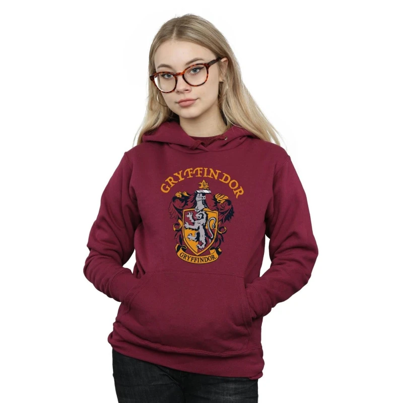 Image of Harry Potter Gryffindor Crest Hoodie Burgundy female