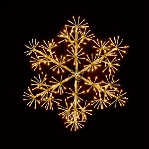 Image of Premier Decorations 60cm Gold Starburst Snowflake 300 Warm White LEDs