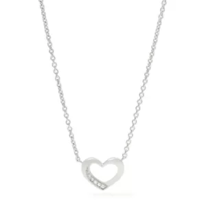 Image of Ladies Fossil Silver Plated Heart Necklace