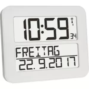 Image of TFA Dostmann 60.4512.02 Radio Wall clock 258mm x 212mm x 30 mm White, Black Large display