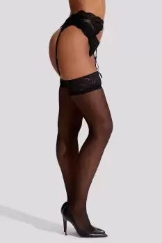 Image of Lace Top Glossy Stockings
