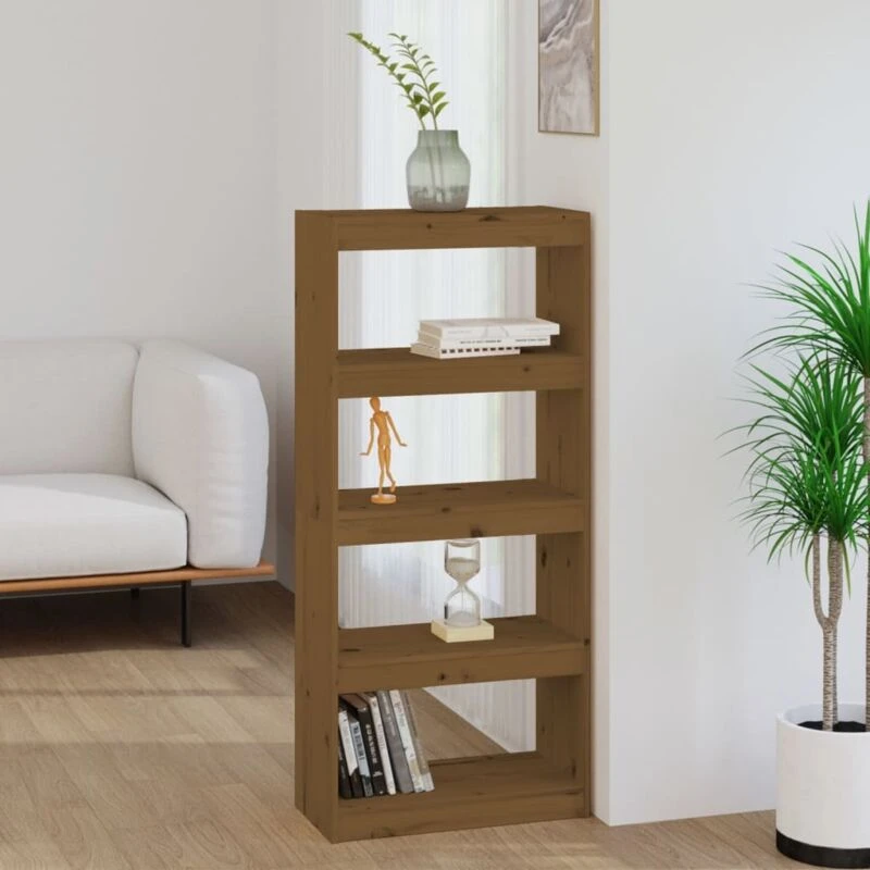 Image of VIDAXL Book Cabinet/Room Divider Honey Brown 60x30x135.5cm Wood Pine Vidaxl 8720286608715
