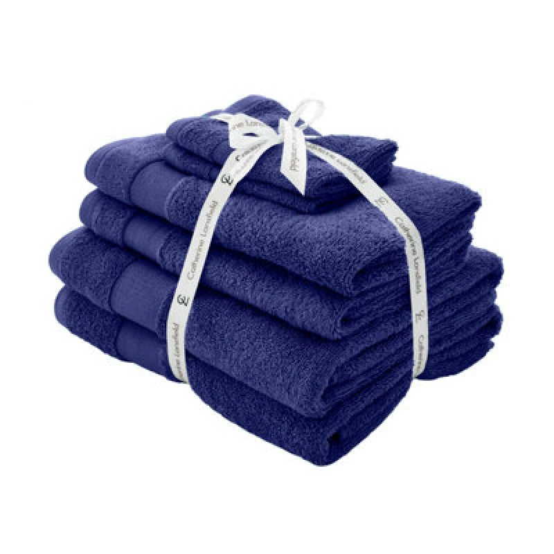 Image of Catherine Lansfield 'Anti Bacterial' Cotton Towels Navy