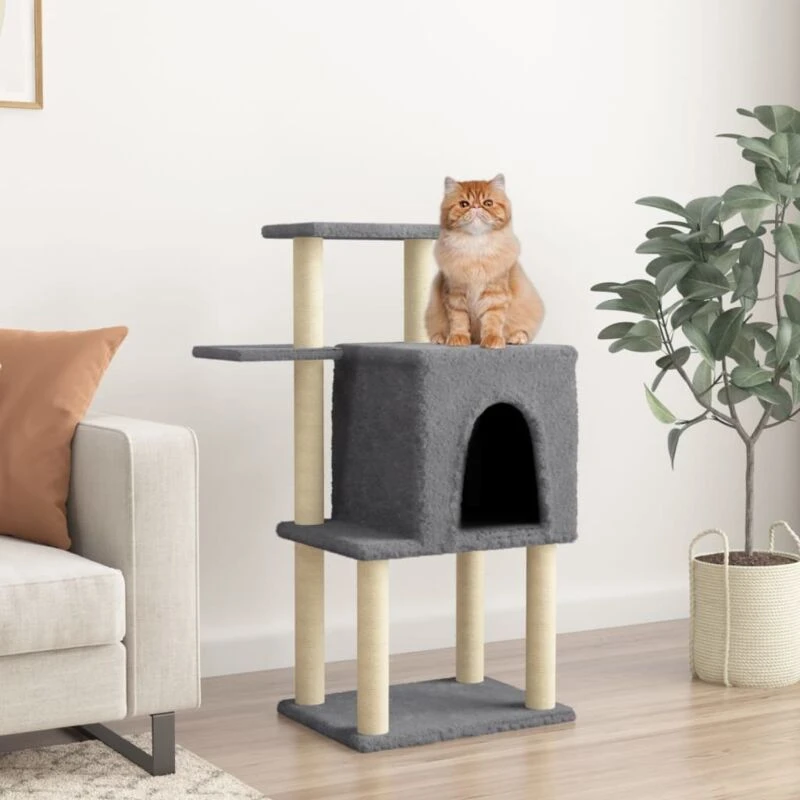 Image of VIDAXL Vidaxl - Cat Tree with Sisal Scratching Posts Dark Grey 97cm 8720845417055