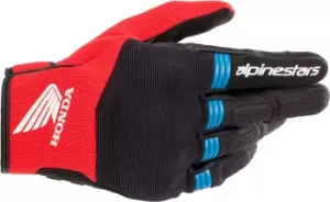 Image of Alpinestars Honda Copper Motorcycle Gloves, black-red-blue, Size XL, black-red-blue, Size XL