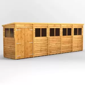 Image of 20X4 Power Overlap Pent Double Door Shed