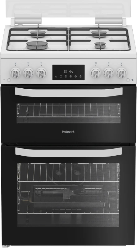Image of Hotpoint HTG6GDCW 60cm wide Single Oven Gas Cooker - White