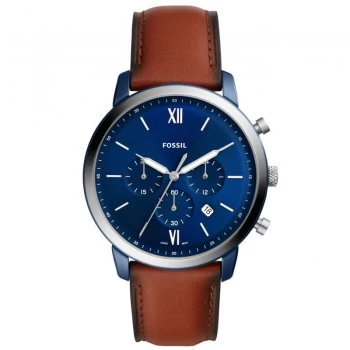 Image of Fossil Blue And Brown 'Neutra Chrono' Chronograph Classical Watch - FS5791