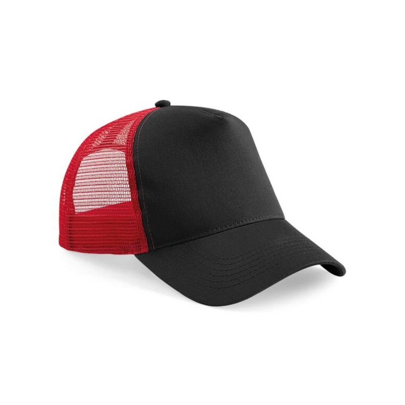 Image of Beechfield Beechfield Men Snapback Trucker Cap in Crimson Crimson One Size Male 5063425297825