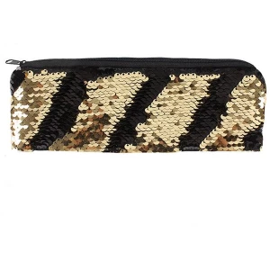 Image of Black and Gold Reversible Sequin Pencil Case
