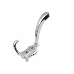 Image of Triple Hat Coat Hanger Hook Door Wall Bath With Fixings - Colour Chrome - Pack of 2