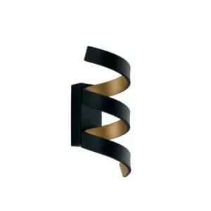 Image of HELIX LED Swirl Wall Light Black, Gold 720lm 3000K 10x26x13.5cm