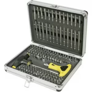 Image of Basetech 814489 814489 Bit set 147 Piece Slot, Phillips, Pozidriv, Allen, Torx, XZN socket, Square socket, TORQ, Tri-Wing incl. screwdriver bit holder
