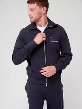 Image of Armani Exchange AX Milano Box Logo Tracksuit Top - Navy, Size L, Men