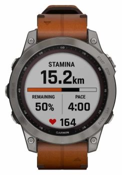 Image of Garmin 010-02540-31 fenix 7 Sapphire Solar Titanium Watch