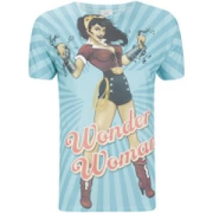 Image of DC Comics Mens Bombshell Wonder Woman T-Shirt - Blue - M