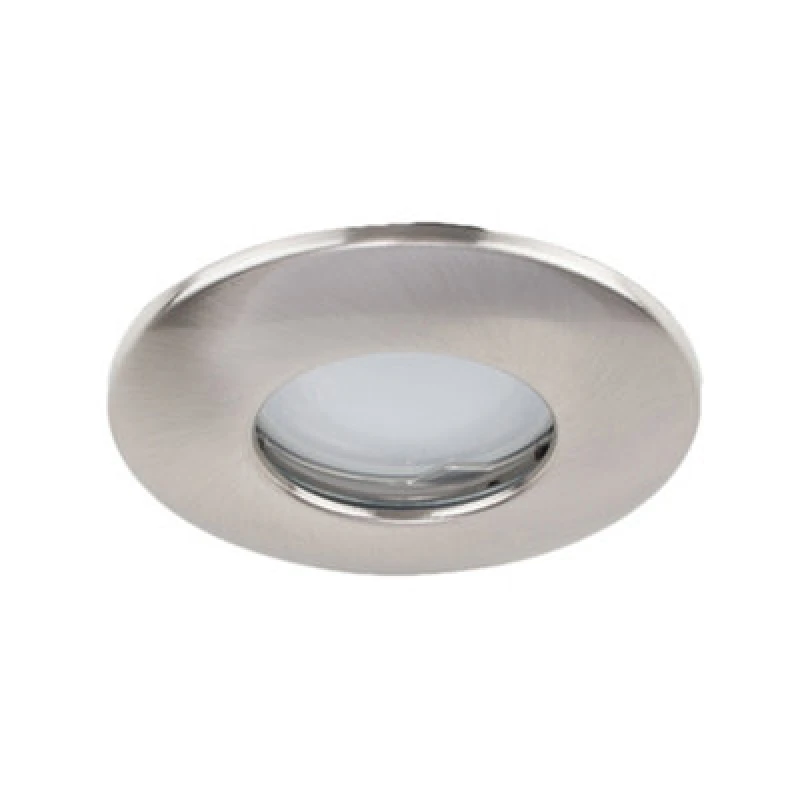 Image of ValueLights Downlight Fire Rated IP65 Ceiling Light Fitting 4 Pack With Warm White Bulbs Silver