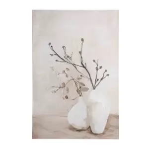 Image of EGLO Jerantut Neutral Printed Canvas With Painted Vases