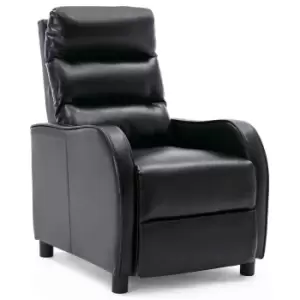 Image of Selby Pushback Recliner Chair - Black Leather