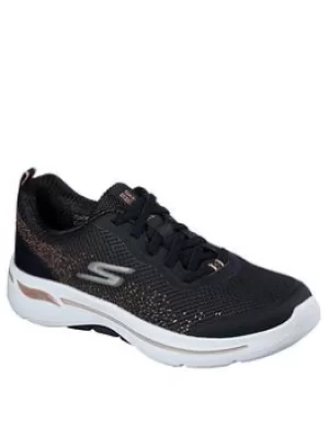 Image of Skechers Go Walk Arch Fit Flying Stars Trainers, Black, Size 7, Women
