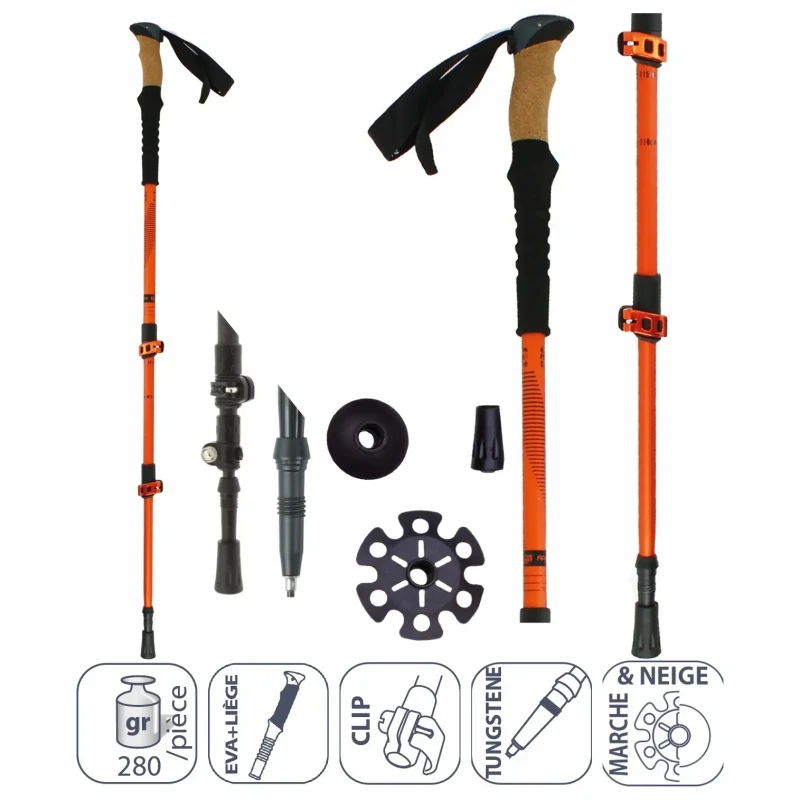 Image of Speed-lock cork trekking pole Elementerre Apagado Orange Unisex TU