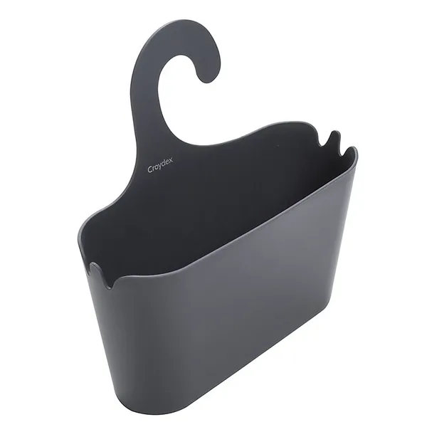 Image of Grey Plastic 1 Tier Hook Over Shower Caddie