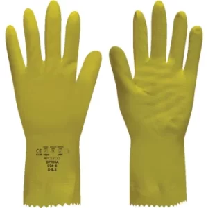 Image of 027 Optima Yellow M/Weight Rubber Gloves 10