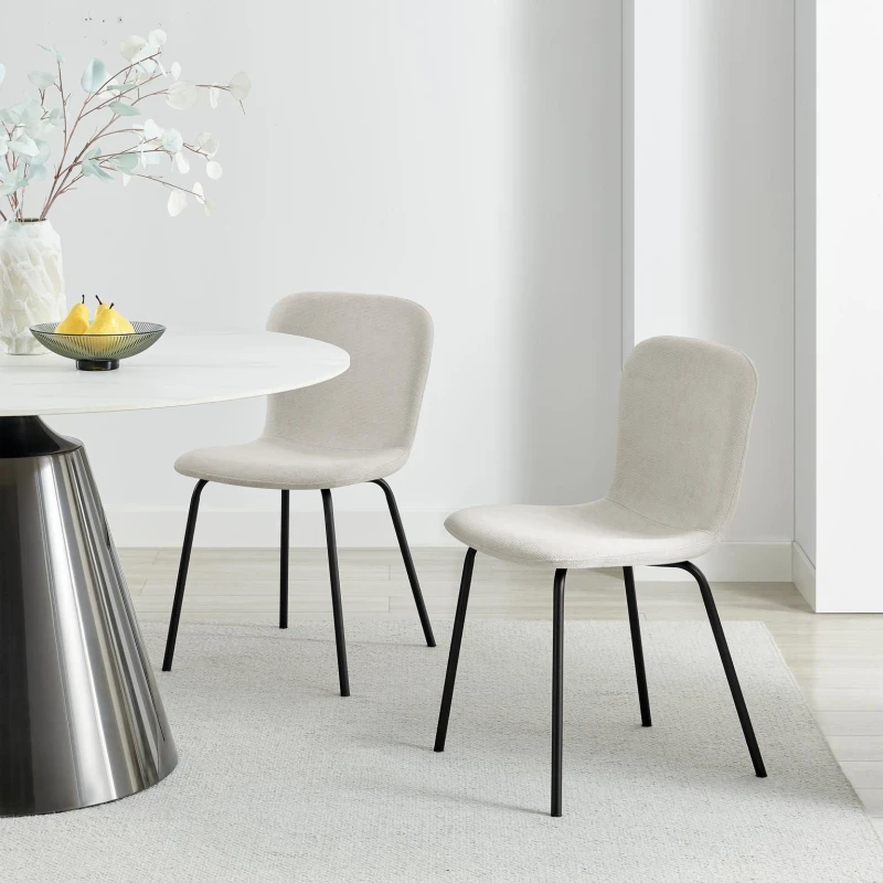 Image of FurnitureboxUK FurnitureboxUK 2 x Asti Cream Linen Effect Dining Chairs Cream One Size Unisex 5061064388263