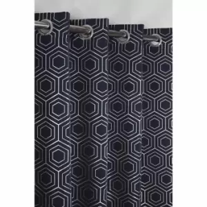 Image of Emma Barclay Hartford Eyelet Curtain 46 x 54 Navy