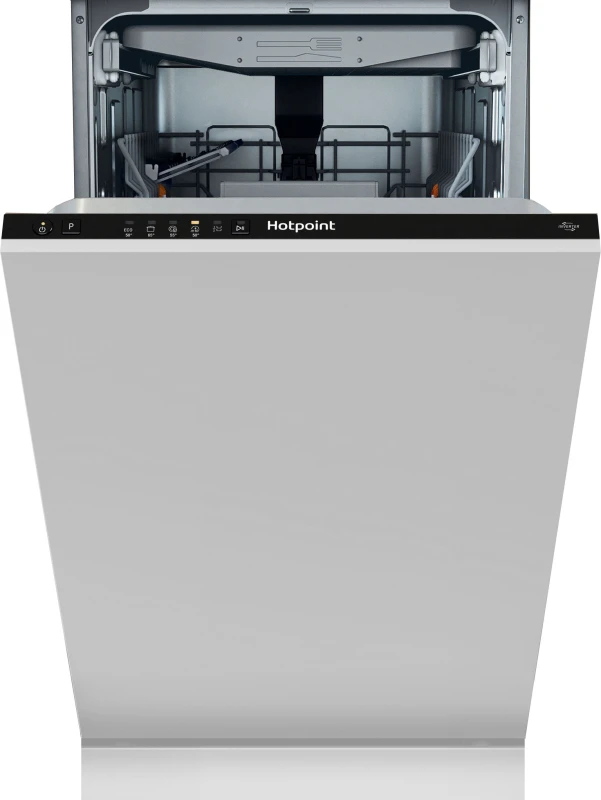 Image of Hotpoint HP4ID11CS80UK Fully Integrated Slimline Dishwasher - Black Control Panel with Fixed Door Hinge Kit - D Rated