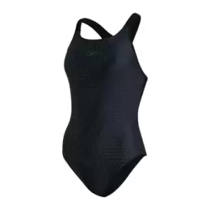 Image of Speedo Boom Logo Placement Racerback Swimsuit Black - Black