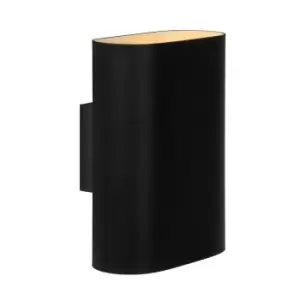 Image of Lucide Ovalis Modern Up Down Wall Light 2xE14 Black
