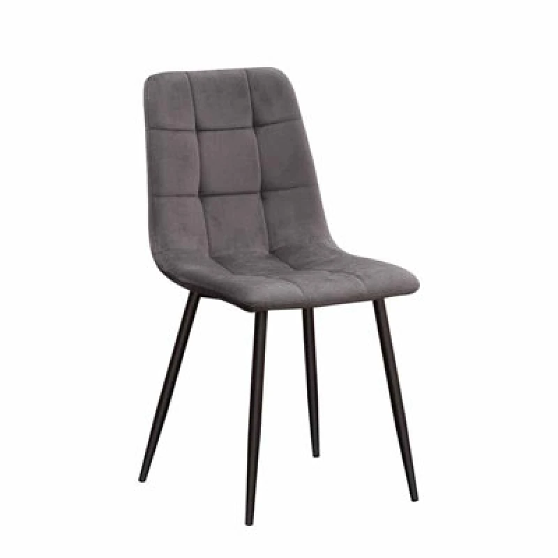 Image of MSL GREY FABRIC CHAIR BLACK METAL LEGS